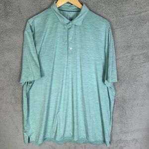 S Johnnie-O Shirt‎ Mens XXL Green Polo Short Sleeve Featherweight Performance